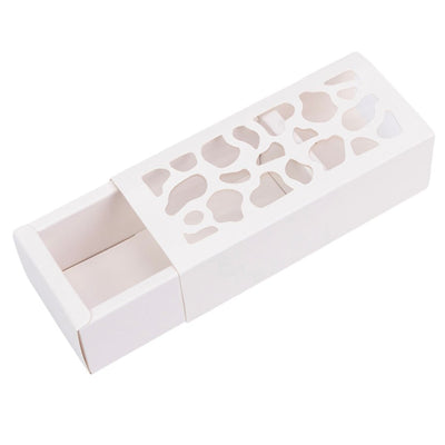 Cutie dreptunghiulară cu fereastră asimetrică - alb (set 50 buc) - 6x13x4cm - CraftUp