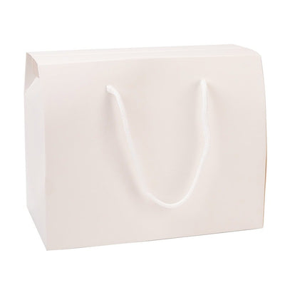 Cutie dreptunghiulară cu fereastră și mâner din sfoară - alb (set 12 buc) - CraftUp