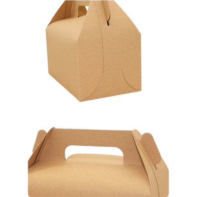 Cutie dreptunghiulară cu mâner - kraft (set 12 buc) 20x15x8cm - CraftUp