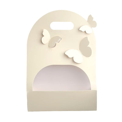 Cutie dreptunghiulară cu mâner și fluturași - bej (set 10 buc) - CraftUp