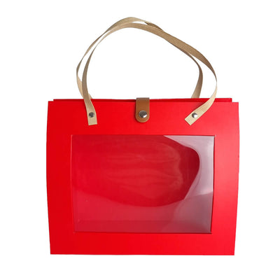 Cutie dreptunghiulară cu mânere fereastră și capsă - roșu - CraftUp