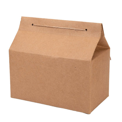 Cutie dreptunghiulară cu mini fereastră și sfoară pentru închidere - kraft (set 50 buc) - CraftUp