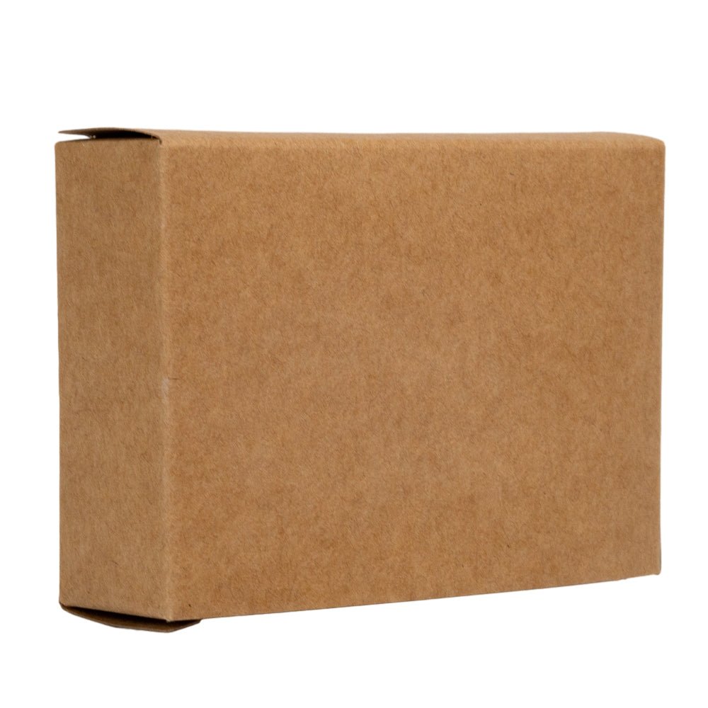 Cutie dreptunghiulară din hârtie cu fereastră ovală - kraft (set 50 buc) 9.6x3x7cm - CraftUp