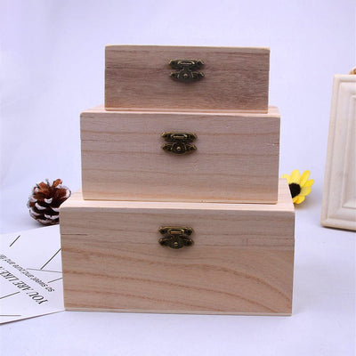 Cutie dreptunghiulară din lemn mare 12x7x5cm - CraftUp