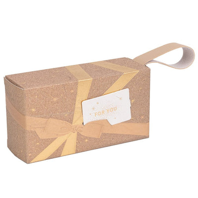 Cutie dreptunghiulară model cadou cu maner - auriu (set 25 buc) - 12.5x6.8x4.5cm - CraftUp
