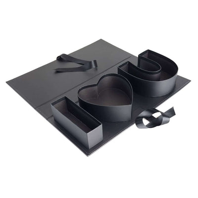 Cutie dreptunghiulară model trandafir I love you - negru - CraftUp