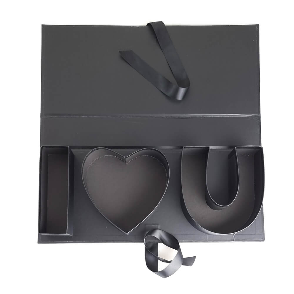 Cutie dreptunghiulară model trandafir I love you - negru - CraftUp