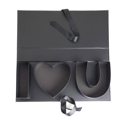 Cutie dreptunghiulară model trandafir I love you - negru - CraftUp