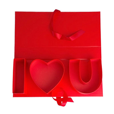 Cutie dreptunghiulara model trandafir I love you - roșu - CraftUp