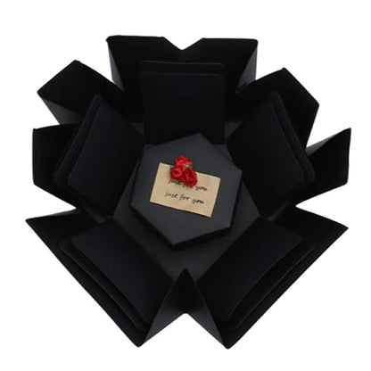 Cutie foto explozivă inimă (Explosion Box) - negru - CraftUp