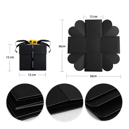 Cutie foto explozivă pătrată (Explosion Box) - negru - CraftUp