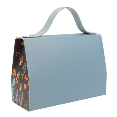 Cutie gentuță model floral cu mâner și mesaj Love You - bleu (set 50 buc) - CraftUp