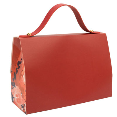 Cutie gentuță model floral cu mâner și mesaj Love You - roșu (set 50 buc) - CraftUp