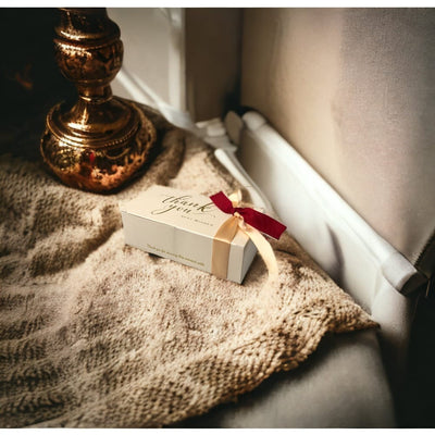 Cutie hârtie cu fundă Thank you 14x7x4.5cm - bej (set 50 buc) - CraftUp