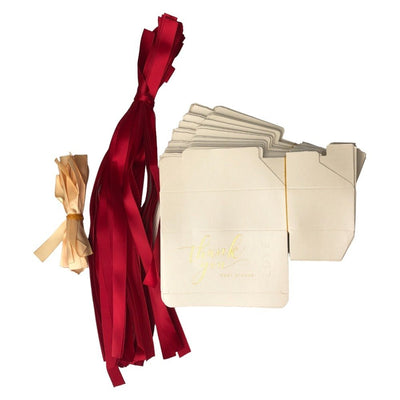 Cutie hârtie cu fundă Thank you 14x7x4.5cm - bej (set 50 buc) - CraftUp