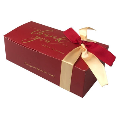 Cutie hârtie cu fundă Thank you 14x7x4.5cm - roșu (set 50 buc) - CraftUp