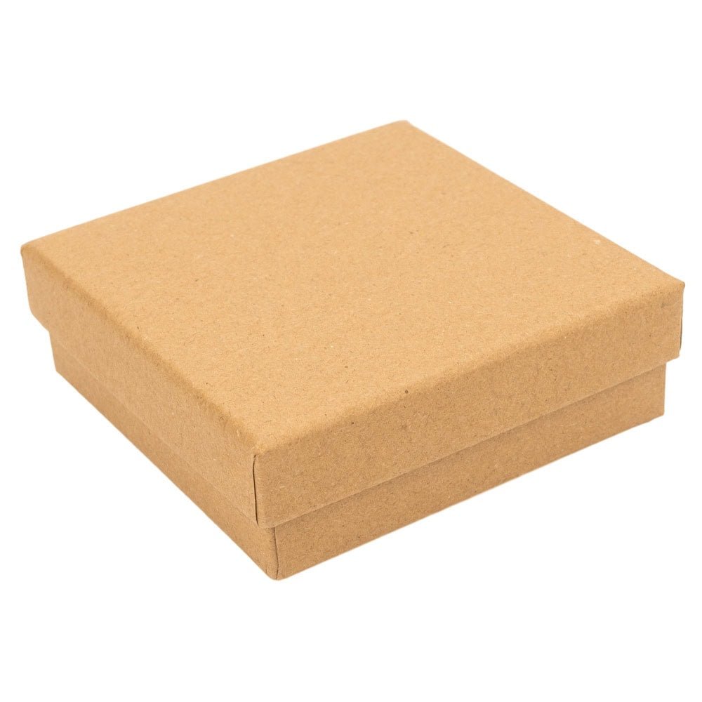 Cutie hârtie kraft pentru bijuterii cu suport negru în interior (set 10 buc) - CraftUp