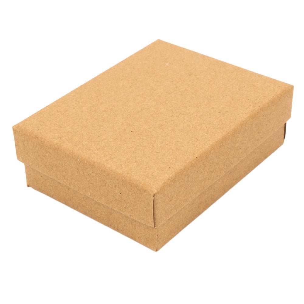 Cutie hârtie kraft pentru bijuterii cu suport negru în interior (set 10 buc) - CraftUp