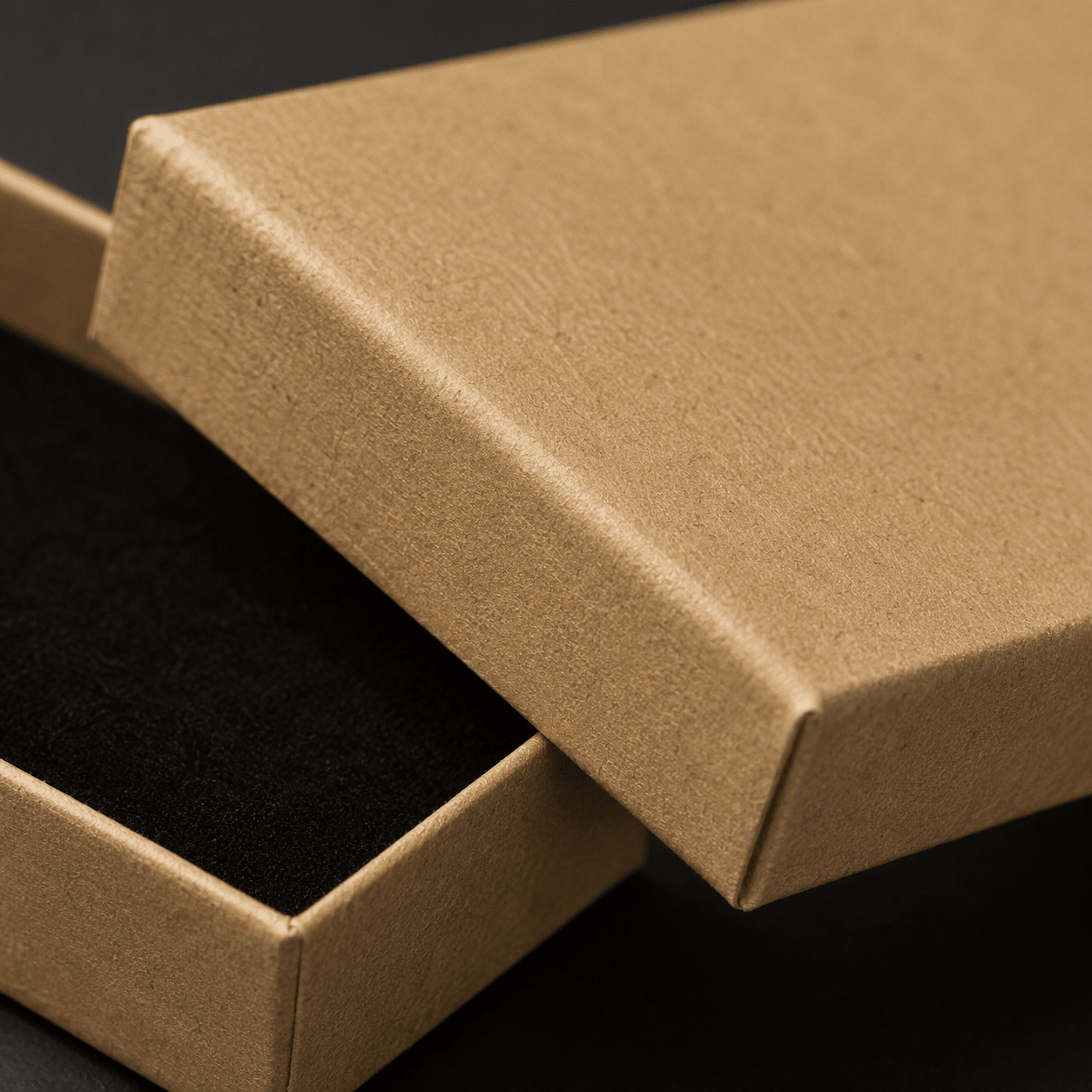 Cutie hârtie kraft pentru bijuterii cu suport negru în interior (set 10 buc) - CraftUp