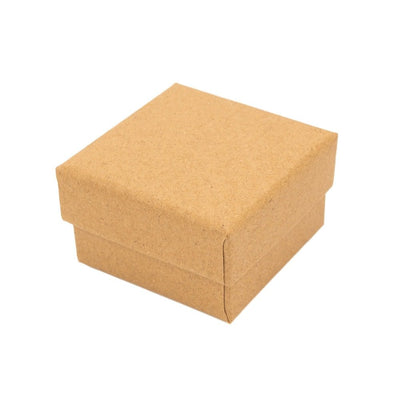 Cutie hârtie kraft pentru bijuterii cu suport negru în interior (set 10 buc) - CraftUp