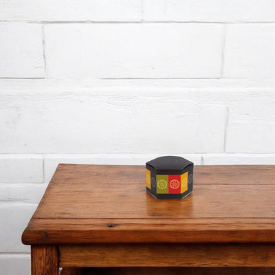 Cutie hexagonală cu capac și imprimeu rotund - negru (set 50 buc) - CraftUp