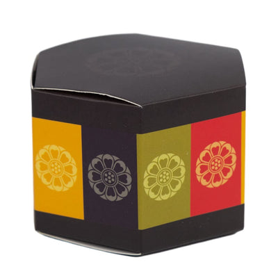 Cutie hexagonală cu capac și imprimeu rotund - negru (set 50 buc) - CraftUp