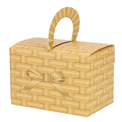 Cutie imitație cufăr cu mâner - maro deschis (set 10 buc) - CraftUp