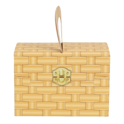 Cutie imitație cufăr cu mâner - maro deschis (set 10 buc) - CraftUp