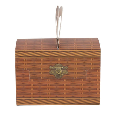 Cutie imitație cufăr cu mâner - maro (set 10 buc) - CraftUp