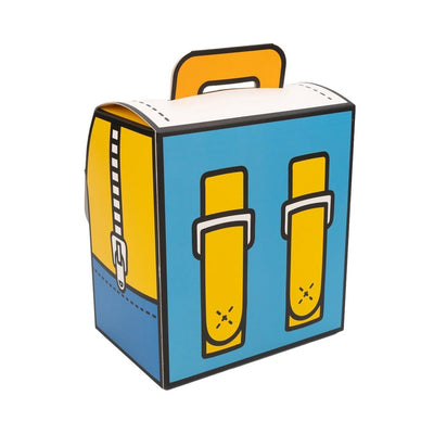 Cutie în formă de ghiozdanel cu mâner - bleu (set 5 buc) - 14x10x16cm - CraftUp