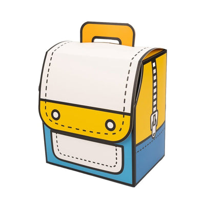 Cutie în formă de ghiozdanel cu mâner - bleu (set 5 buc) - 14x10x16cm - CraftUp