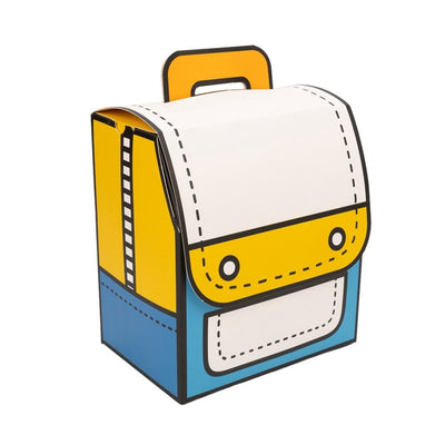 Cutie în formă de ghiozdanel cu mâner - bleu (set 5 buc) - 14x10x16cm - CraftUp