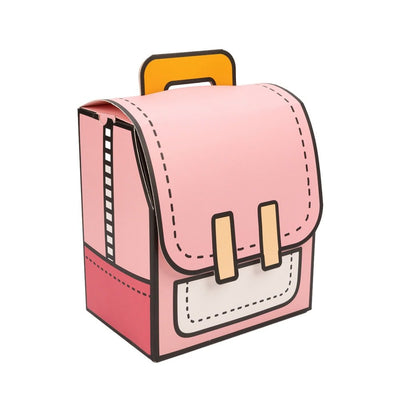 Cutie în formă de ghiozdănel cu mâner - roz (set 5 buc) - CraftUp