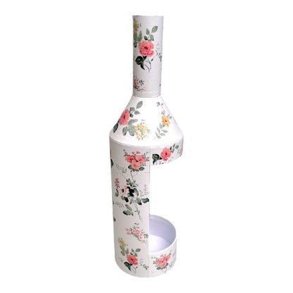 Cutie în formă de sticlă model floral - alb - CraftUp