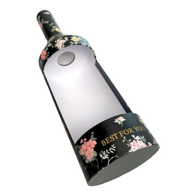 Cutie în formă de sticlă model floral - negru - CraftUp