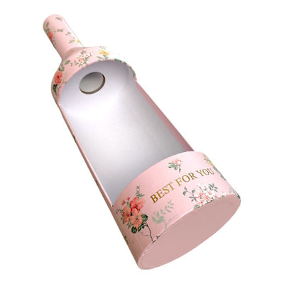 Cutie în formă de sticlă model floral - roz - CraftUp