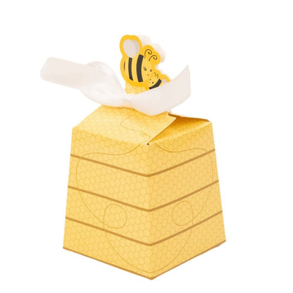 Cutie în formă de trapez cu panglică satin model fagure (set 50 buc) - CraftUp