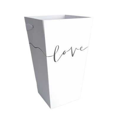 Cutie înaltă cu mâner model Love - alb - CraftUp