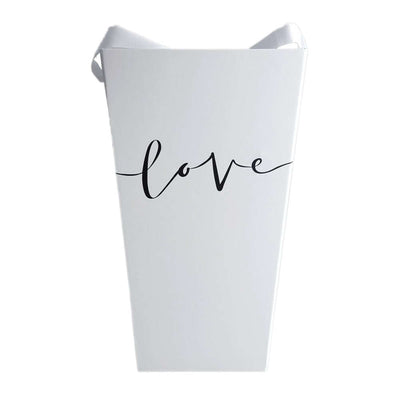 Cutie înaltă cu mâner model Love - alb - CraftUp