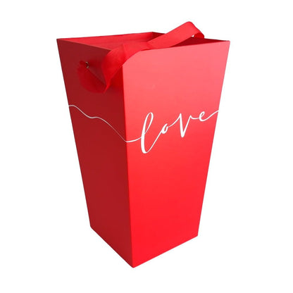 Cutie înaltă cu mâner model Love - roșu - CraftUp