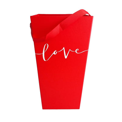 Cutie înaltă cu mâner model Love - roșu - CraftUp