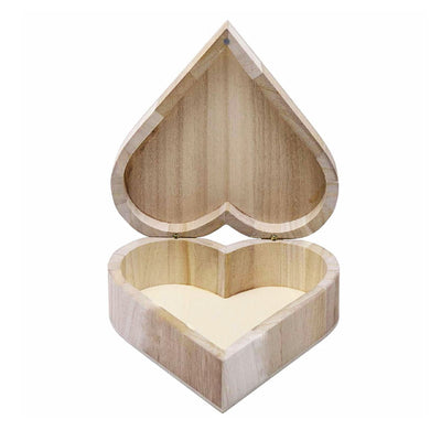 Cutie inimă din lemn medie 12x10x7cm - CraftUp