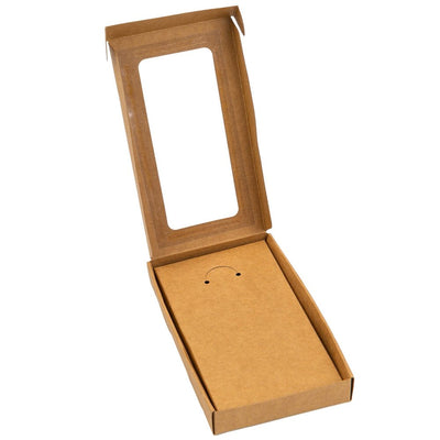 Cutie kraft pentru bijuterii cu fereastra transparenta (set 50 buc) - CraftUp