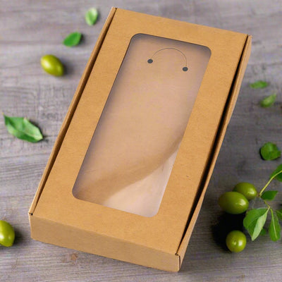 Cutie kraft pentru bijuterii cu fereastra transparenta (set 50 buc) - CraftUp