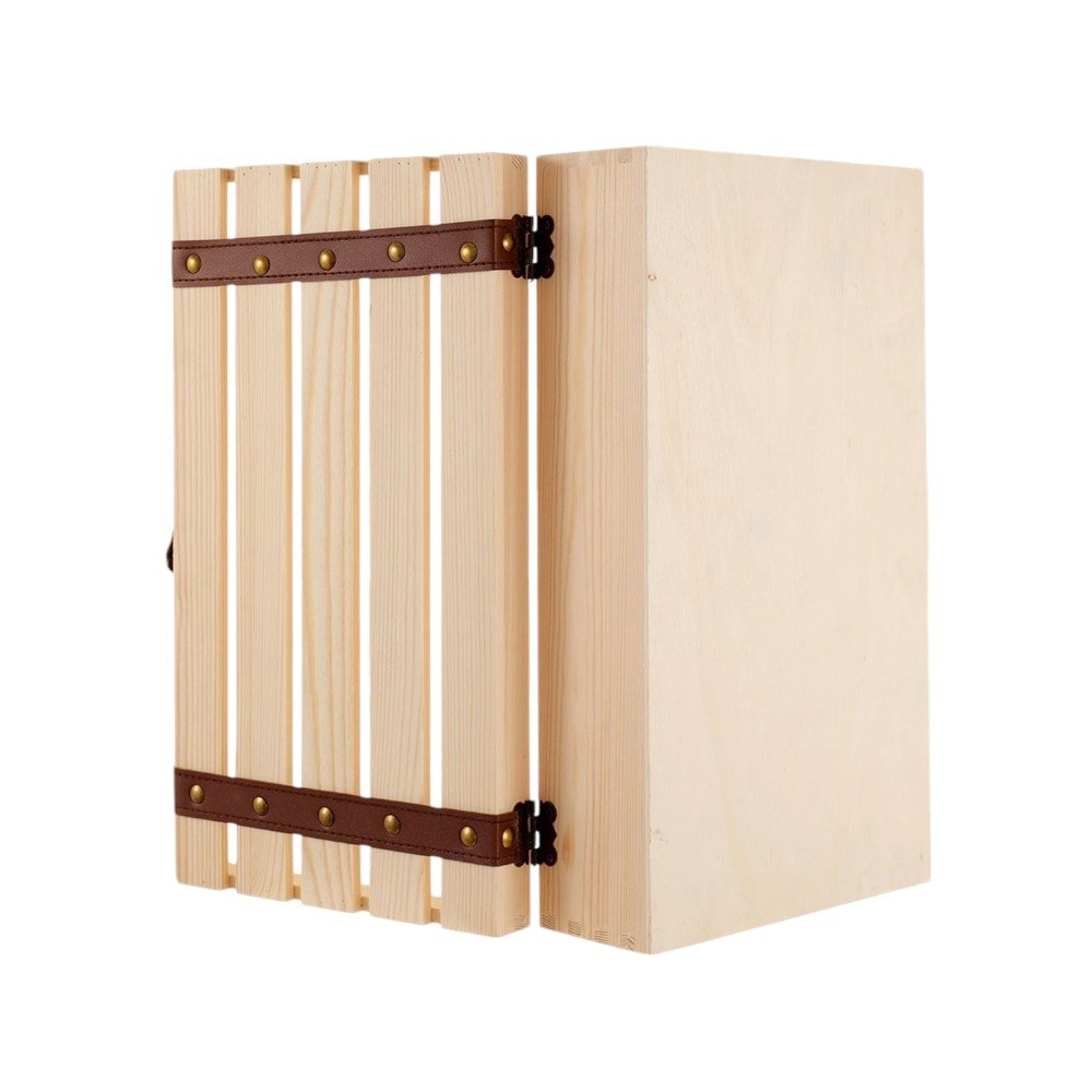Cutie lemn tip cufăr pentru 2 sticle de vin - CraftUp