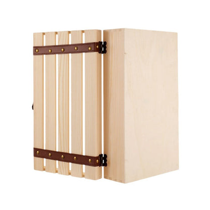 Cutie lemn tip cufăr pentru 2 sticle de vin - CraftUp