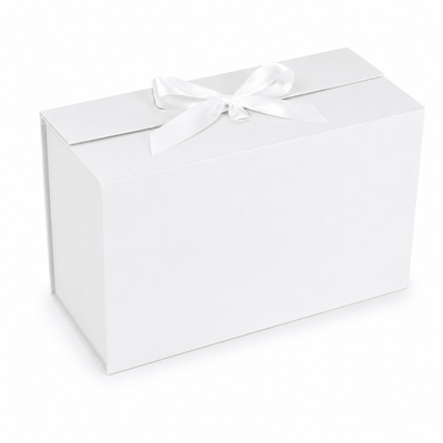 Cutie magnetică cu fundă la închidere - alb - CraftUp