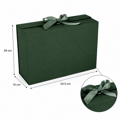 Cutie magnetică cu fundă la închidere - verde - CraftUp