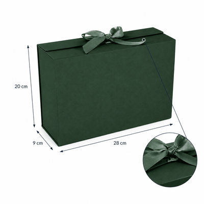 Cutie magnetică cu fundă la închidere - verde - CraftUp