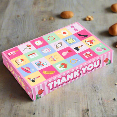 Cutie mare cadou roz cu 24 compartimente și capac apăsabil (set 5 buc) - CraftUp